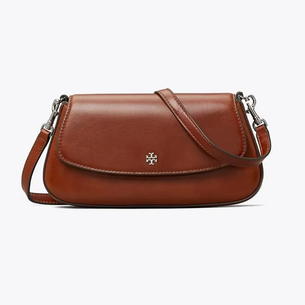 Tory Burch Rory Glazed Mini Convertible Crossbody 181420 Aged Brown $345